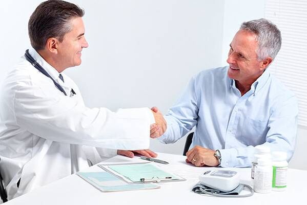 Konsultation mit einem Arzt für Prostatitis